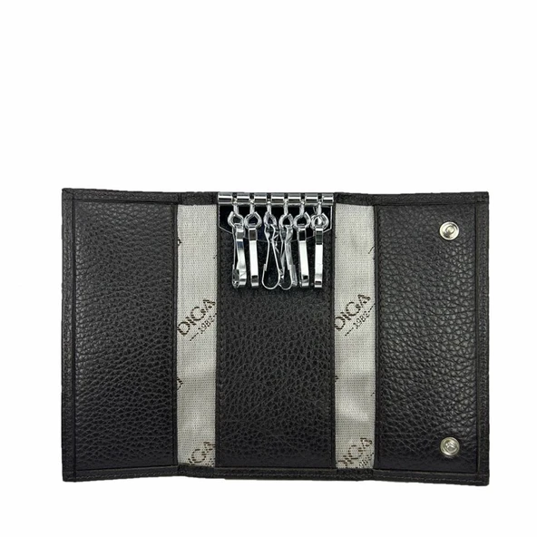 Hakiki Deri Organizer Dikey Anahtarlık Kahve - Resim 5