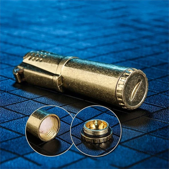 Honest Vintage Çakmak Benzinli Muhtar Çakmağı Sarı - Resim 7