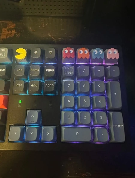 Pac-Man Klavye Tuş Seti (5’li)  Retro Ghost & Pacman Keycap  Mekanik Klavye Uyumlu - 2