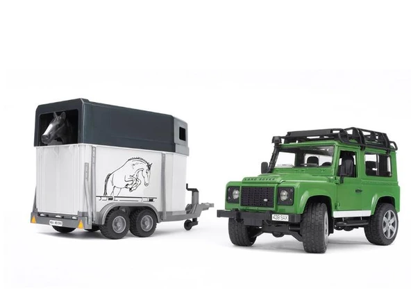 Bruder Land Rover Arazi Aracı ve At Nakil Konteynırı - Resim 2