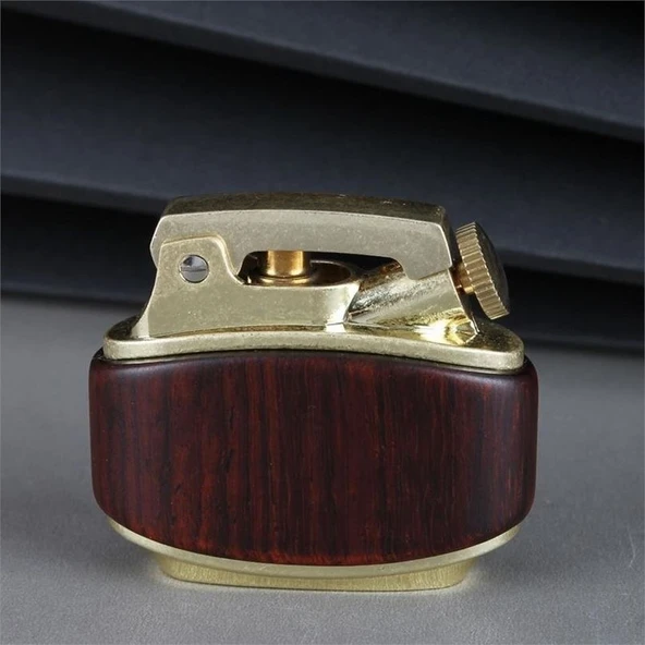 Sm-089T Vintage Benzinli Ahşap Çakmak Kestane - 2