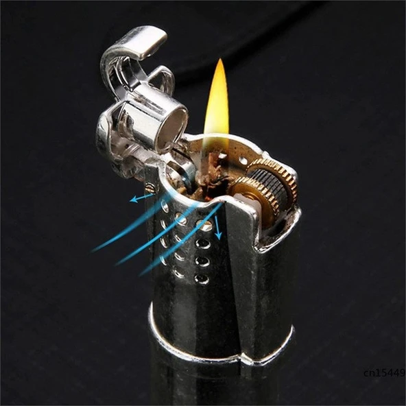 Honest Vintage Çakmak Benzinli Muhtar Çakmağı Sarı - Resim 4