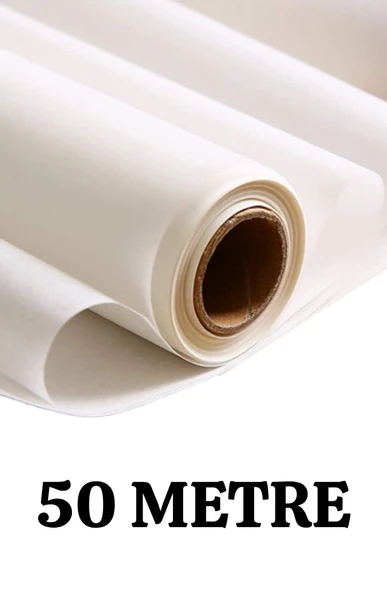 Yağlı Pişirme Kağıdı 37 Cm x 50 Metre Beyaz Pişirme Kağıdı 1 Rulo Yağlı Kağıt
