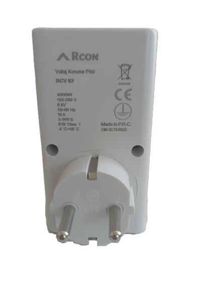Rcon ayarlanabilir voltaj akım koruma prizi ev tipi tek faz led ekranlı çocuk yıldırım koruma - 5