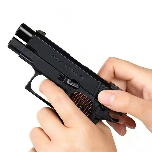 Dan Wesson 10mm Minyatür Tabanca Metal Doldurulabilir Torch Çakmak Yeşil - Resim 3