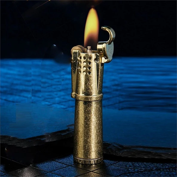 Honest Vintage Çakmak Benzinli Muhtar Çakmağı Sarı - Resim 5