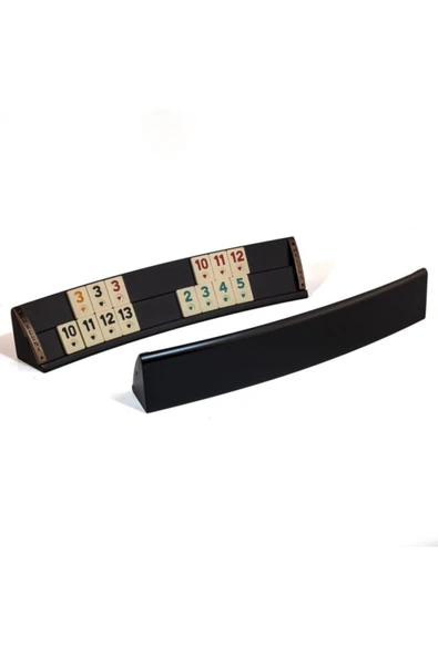 Helena Wood Art Elliptic Siyah Oval El Yapımı Masif Ahşap Okey Takımı