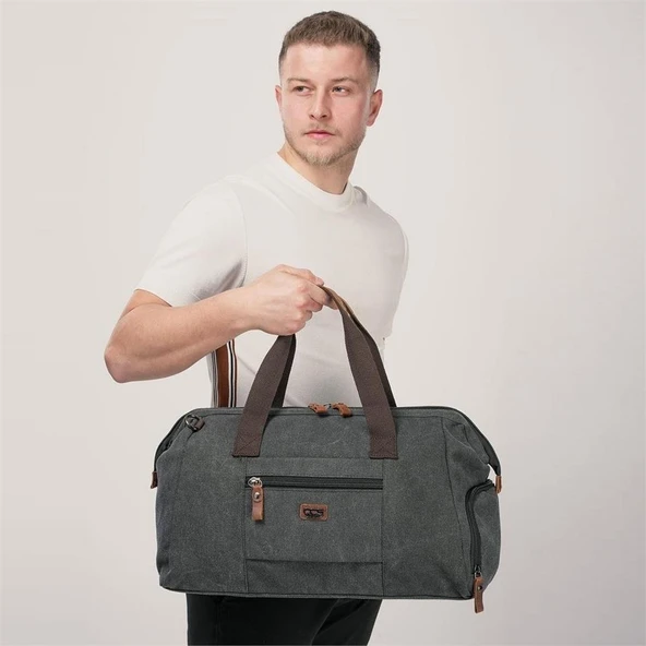 ÇÇS 40231 Kanvas Seyahat Çantası Siyah - Resim 5