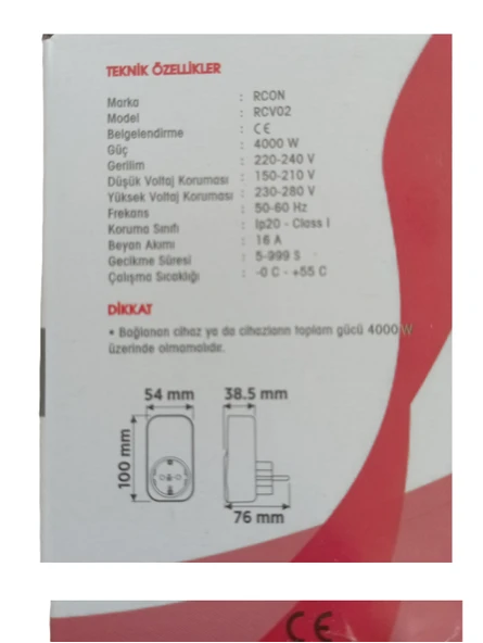 Rcon ayarlanabilir voltaj akım koruma prizi ev tipi tek faz led ekranlı çocuk yıldırım koruma - 8