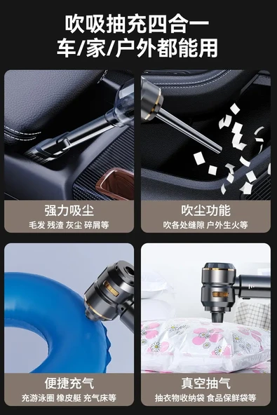 Hesaplidepom ST-6659Plus 16.000 PA Şarjlı 10 in 1 Araç Süpürgesi - Resim 2