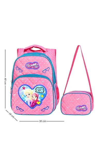Pembe Benekli İlkokul Çantası Kız 5001 Özkara Çanta - 2
