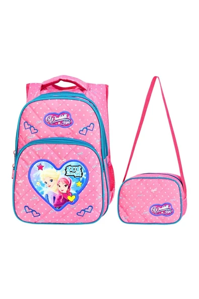 Pembe Benekli İlkokul Çantası Kız 5001 Özkara Çanta
