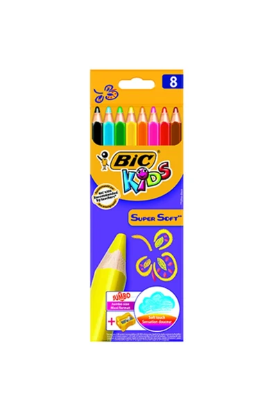 Bic Kids Süper Soft Boya Kalemi 8 Li 9E+06