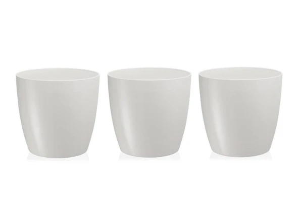 Omnipazar SO-YK06 Yakut Saksı Takımı Separetörlü 33 Litre Kirli Beyaz 3 Adet