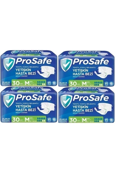 PROSAFE Hasta Bezi Yetişkin Bel Bantlı Tekstil Yüzey M - Medium - Orta Boy 120 Adet (4PK x 30) ürün görseli