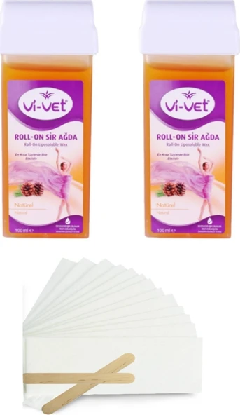 Vi-Vet Roll-On Kartuş Sir Ağda Naturel 100 ml x 2