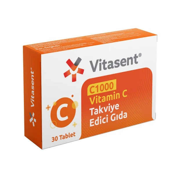 Vitasent C1000 Vitamin C Takviye Edici Gıda 30 Tablet ürün görseli