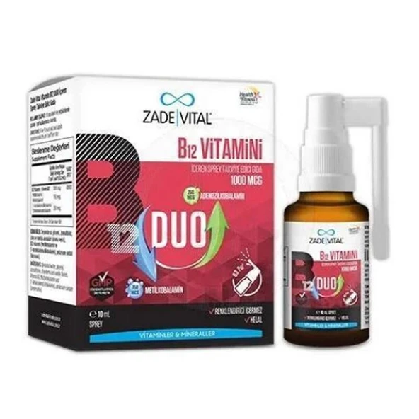 Zade Vital Vitamin B12 Duo 1000 Mcg Sprey 10 ml ürün görseli