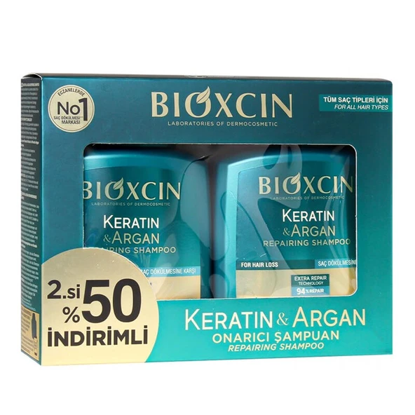 Bioxcin Keratin ve Argan Onarıcı Şampuan 2x300 ml ürün görseli