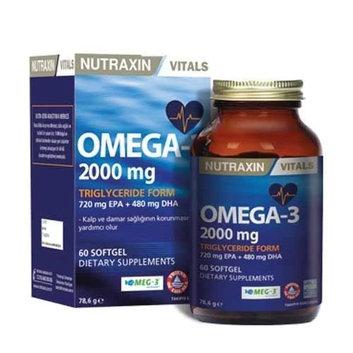 Nutraxin Omega 3 Balık Yağı 2000 mg 60 SoftGel ürün görseli