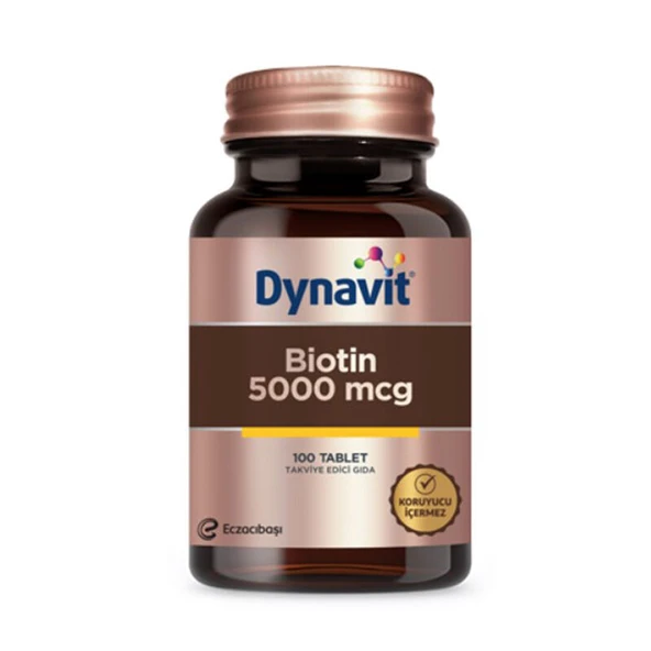 Eczacıbaşı Dynavit Biotin 5000 mcg Takviye Edici Gıda 100 Tablet ürün görseli