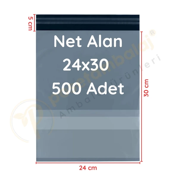24x30+5 cm (24x35) Cepli Kargo Poşeti 500 Adet