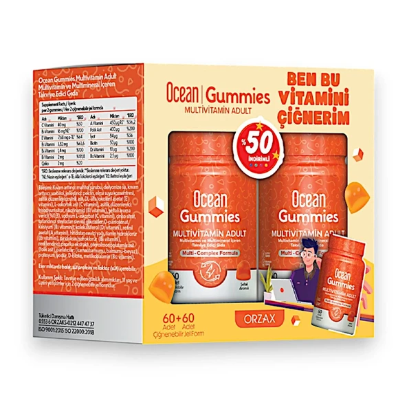 Ocean Gummies Multivitamin Adult 60 Tablet x 2 Adet ürün görseli