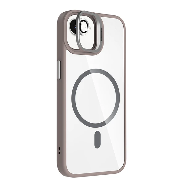 iPhone 16E Kılıf Standlı ve Kamera Lens Hediyeli Kablosuz Şarj Özellikli Etro Kapak - Resim 6