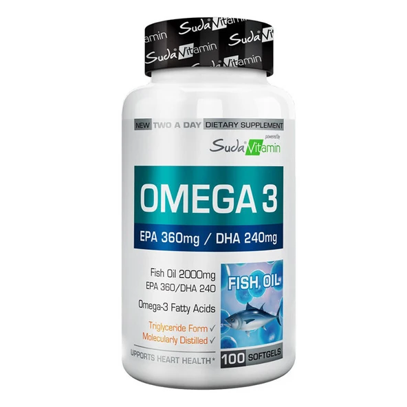 Suda Vitamin Omega 3 2000 mg 100 Yumuşak Jel Kapsül ürün görseli