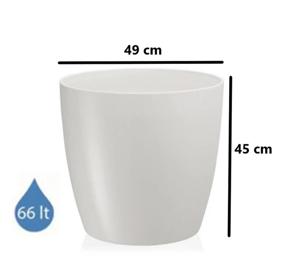 Omnipazar SO-YK07 Yakut Saksı Takımı Separetörlü 66 Litre Kirli Beyaz 3 Adet - 2