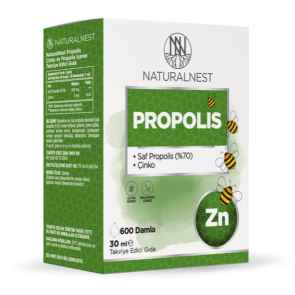 Naturalnest Propolis ve Çinko İçeren Takviye Edici Gıda 30 ml ürün görseli