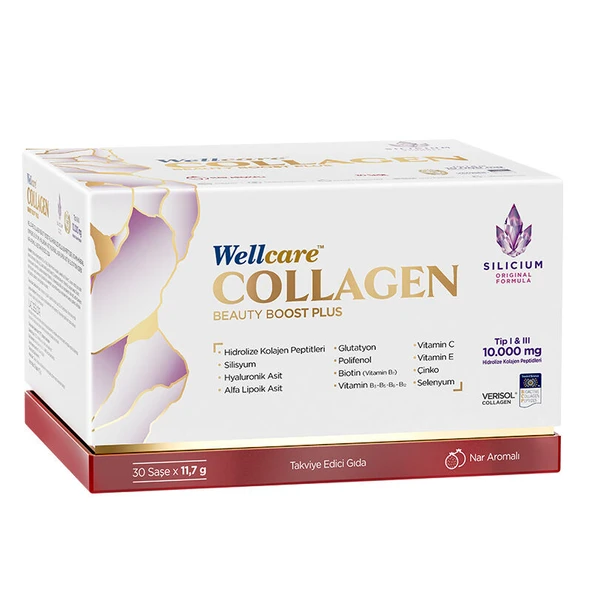 Wellcare Collagen Beauty Boost Plus 10.000 mg 30 Saşe Nar Aromalı ürün görseli