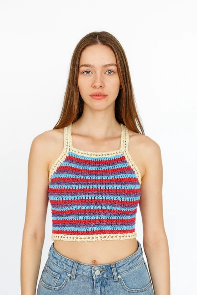 Bordo-Mavi Büstiyer