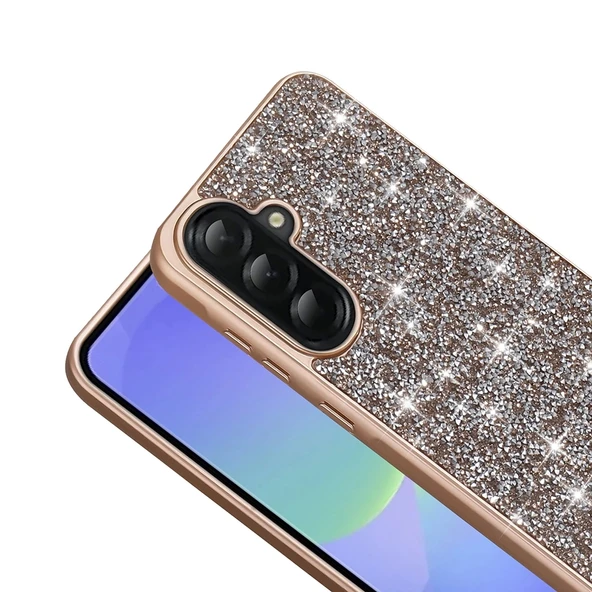 Galaxy A56 Kılıf Parlak Taşlı Tasarım Zore Pırlanta Kapak - 5