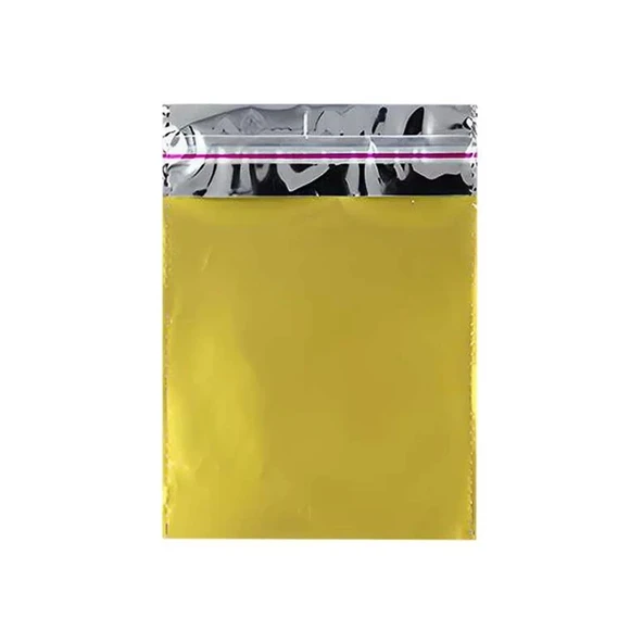 30x35 cm Altın Renk Bantlı Lüks Metalize Hediyelik Poşet (50 Adet) - 3