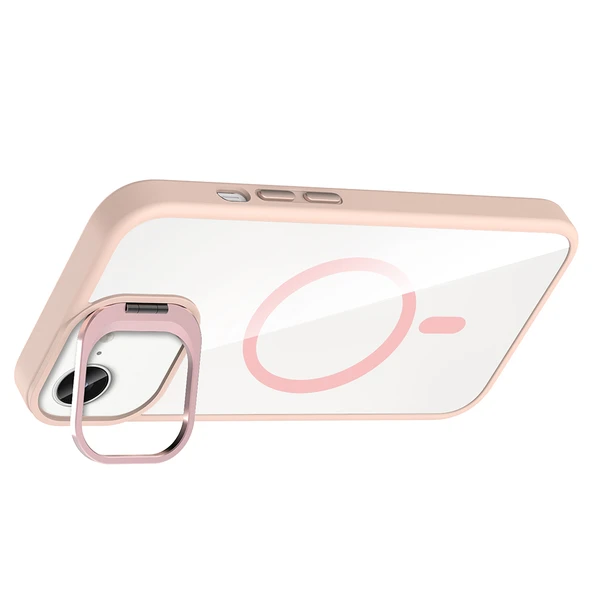 iPhone 16E Kılıf Standlı ve Kamera Lens Hediyeli Kablosuz Şarj Özellikli Etro Kapak - Resim 9