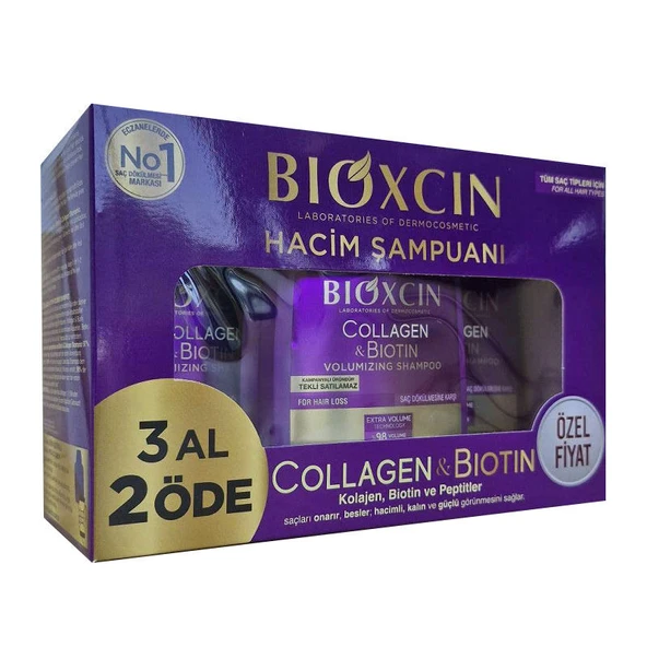 Bioxcin Collagen Biotin Saç Dökülmesine Karşı Şampuan 300 ml- 3 al 2 öde ürün görseli