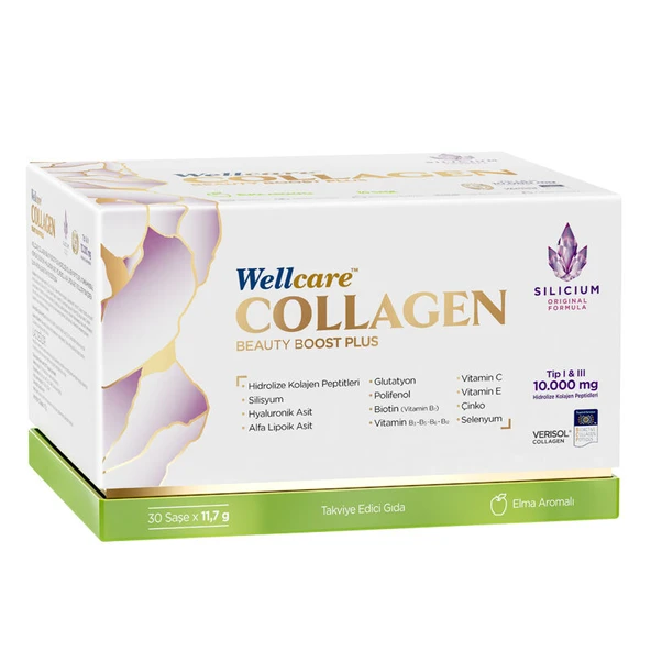 Wellcare Collagen Beauty Boost Plus 10.000 mg 30 Saşe Elma Aromalı ürün görseli