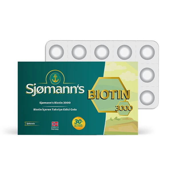 Sjomann’s Biotin 3000 İçeren Takviye Edici Gıda 30 Adet Çiğnenebilir Jel Form ürün görseli