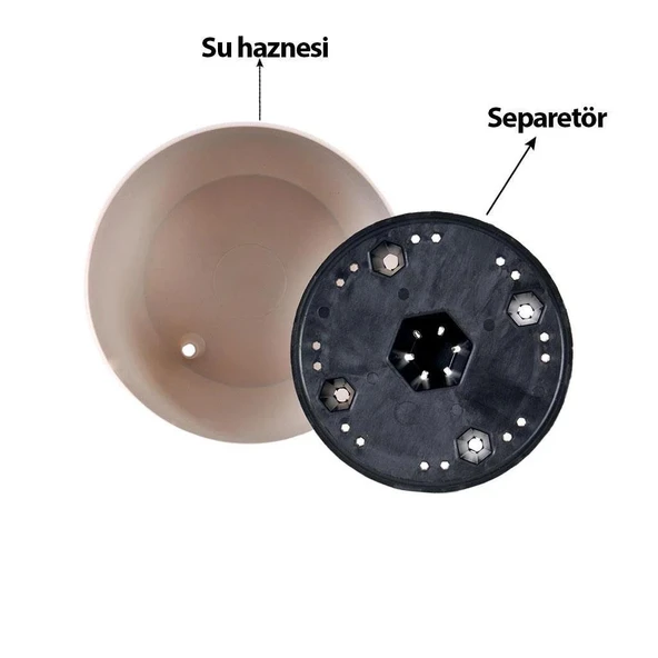 Omnipazar SO-YK07 Yakut Saksı Takımı Separetörlü 66 Litre Kirli Beyaz 3 Adet - 4