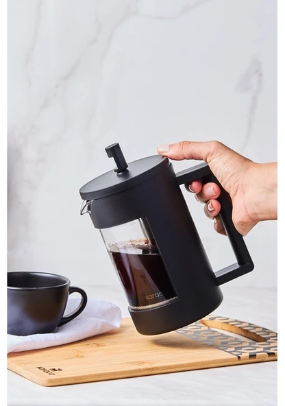 Karaca Pamir Borosilikat Cam French Press 600 ML Siyah - Resim 3
