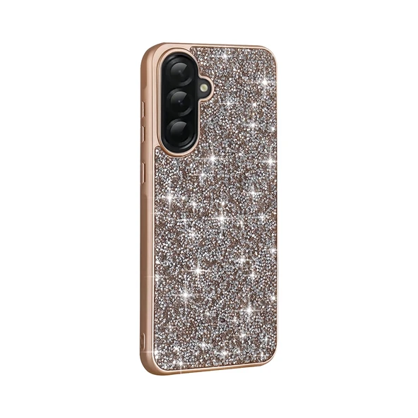 Galaxy A56 Kılıf Parlak Taşlı Tasarım Zore Pırlanta Kapak - 4