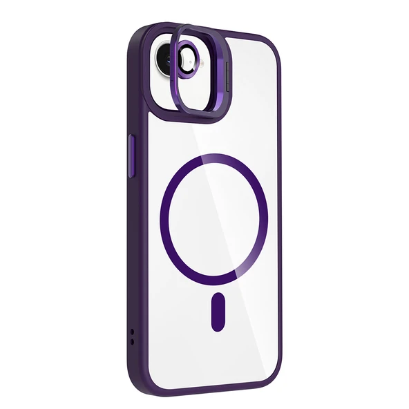 iPhone 16E Kılıf Standlı ve Kamera Lens Hediyeli Kablosuz Şarj Özellikli Etro Kapak - Resim 2