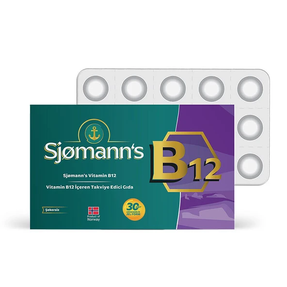 Sjomann’s Vitamin B12 İçeren Takviye Edici Gıda 30 Adet Çiğnenebilir Jel Form ürün görseli