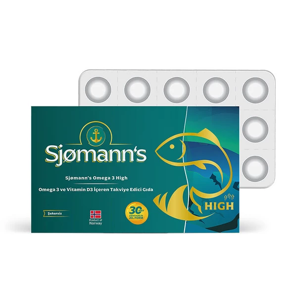 Sjomann’s Omega 3 ve Vitamin D3 İçeren Takviye Edici Gıda 30 Adet Çiğnenebilir Jel Form ürün görseli