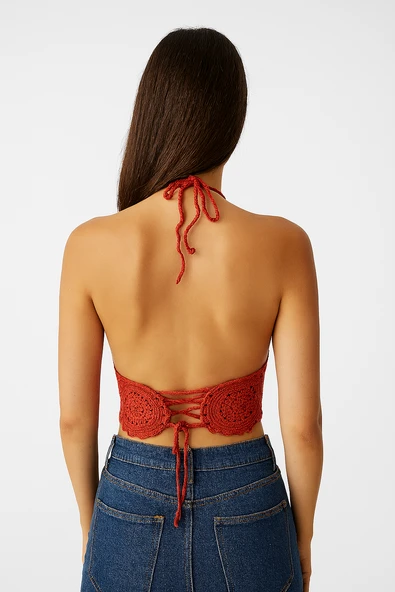 Kırmızı Altı Kare Büstiyer - 3