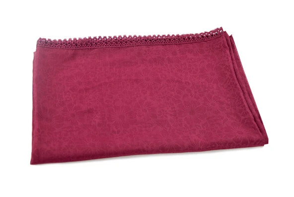 Özel Silindir Kutulu Set İnci Tesbihli Pamuklu Fistolu Mevlid Örtülü Kırmızı Renk - Resim 6