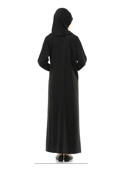 İhvan 5008-1 Siyah Pratik Kendinden Örtülü Namaz Elbisesi - 2
