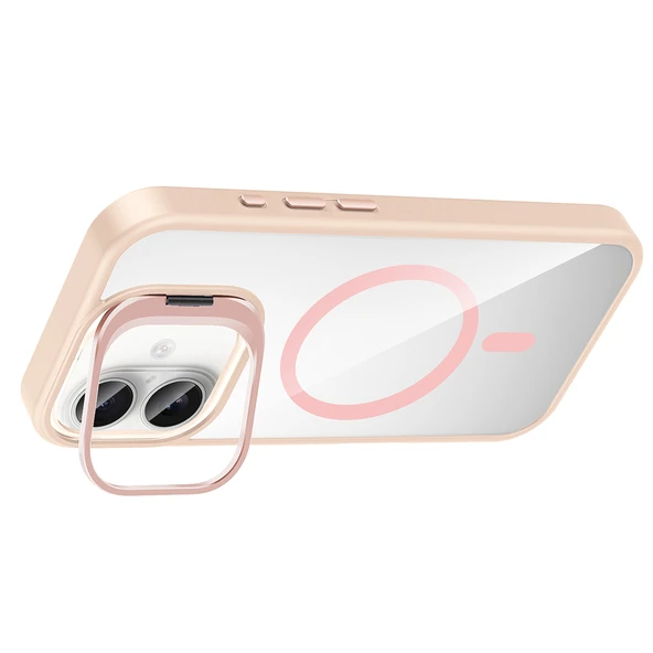 iPhone 16 Kılıf Standlı ve Kamera Lens Hediyeli Kablosuz Şarj Özellikli Etro Kapak - Resim 11