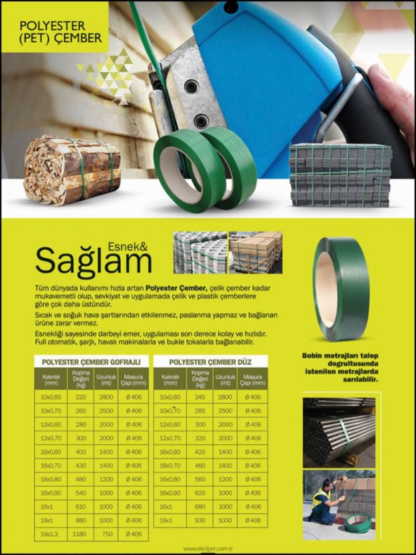 POLYESTER YEŞİL PET ÇEMBER 19MM ÜCRETSİZ KARGO - 2
